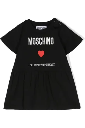 Moschino Ausgestelltes Kleid mit Logo-Stickerei