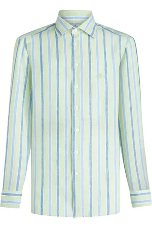 Etro Gestreiftes Hemd mit Pegaso-Stickerei