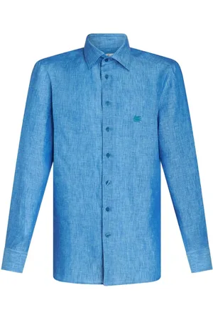 Etro Meliertes Hemd mit Pegaso-Stickerei