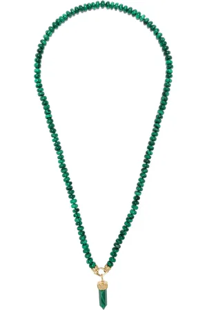 Sydney Evan Eye Perlenkette aus Malachit mit 14kt Gelbgold