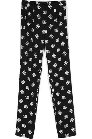 Dolce & Gabbana Leggings aus Seidengemisch mit Logo-Print