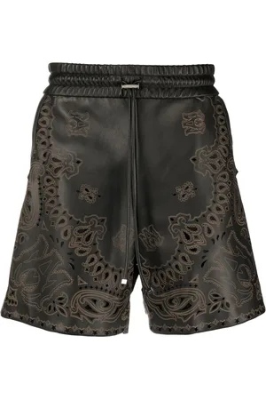 AMIRI Shorts aus Leder mit Bandana-Print