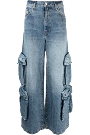 AMIRI Halbhohe Baggy Wide-Leg-Jeans