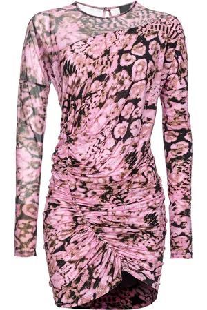 Pinko Gerafftes Minikleid mit Blumen-Print