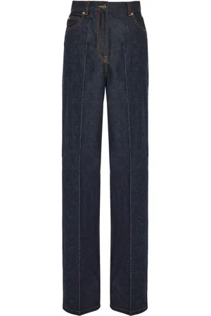 Salvatore Ferragamo Wide-Leg-Jeans mit Kontrastnähten