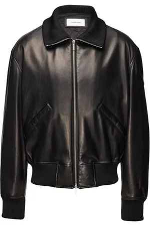 Salvatore Ferragamo Lederjacke mit Stehkragen
