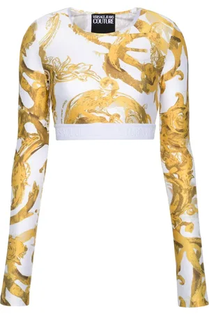 VERSACE Watercolour Couture Cropped-Top