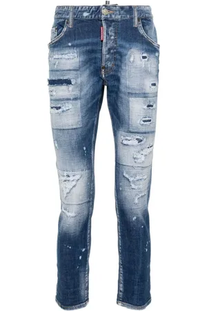 Dsquared2 Halbhohe Tapered-Jeans im Distressed-Look