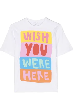 Stella McCartney T-Shirt mit "Wish You Were Here"-Print
