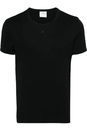 Courrèges T-Shirt mit Logo-Applikation