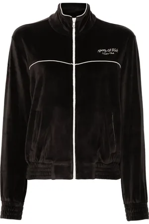 Sporty & Rich Velours-Jacke mit Reißverschluss