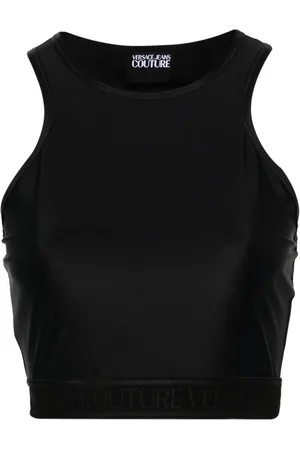 VERSACE Cropped-Oberteil mit Logo-Bund