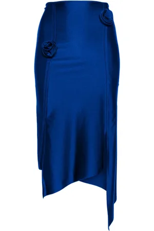 COPERNI Asymmetrischer Midirock mit Blumenapplikation