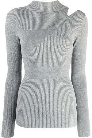 Calvin Klein Geripptes Strickoberteil mit Cut-Out