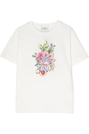 Etro T-Shirt mit Blumenstickerei