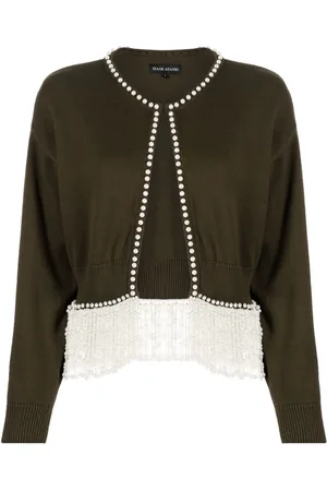Izaak Azanei Wollcardigan mit Perlendetail