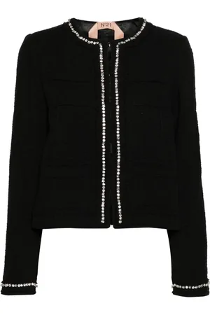 Nº21 Tweed-Jacke mit Schmucksteinen