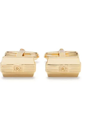 Dior 1980 polierte Manschettenknöpfe mit Logo-Prägung
