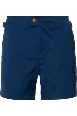 Tom Ford Badeshorts aus kompaktem Popeline mit Logo-Schnalle