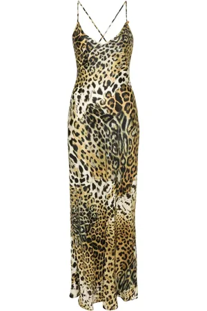 Roberto Cavalli Seidenkleid mit Leoparden-Print