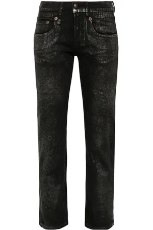 R13 Skinny-Jeans im Metallic-Look