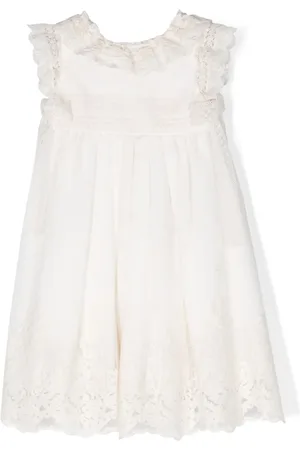 Lapin House Tüllkleid mit Blumenstickerei