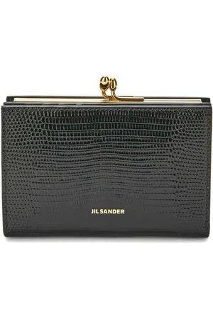 Jil Sander Goji Portemonnaie in Eidechsen-Optik mit Logo-Stempel