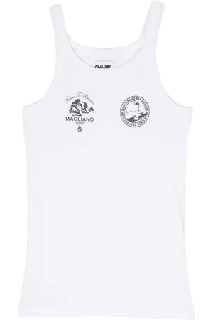 MAGLIANO Geripptes Trägershirt mit Logo-Print