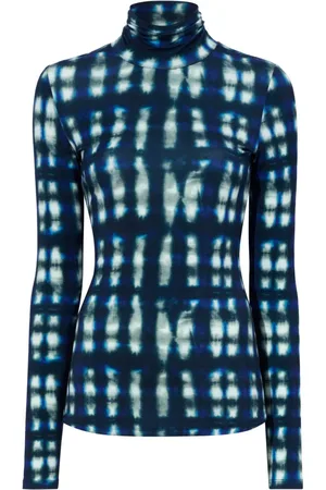 Proenza Schouler Stehkragen-T-Shirt mit Batikmuster