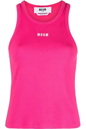 Msgm Geripptes Oberteil mit Logo