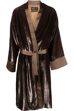 Roberto Cavalli Kimono im Metallic-Look