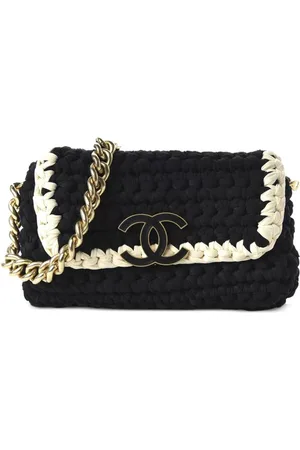 CHANEL Mittelgroße Crochet Flap Schultertasche