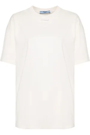 Prada T-Shirt mit aufgesticktem Triangel-Logo