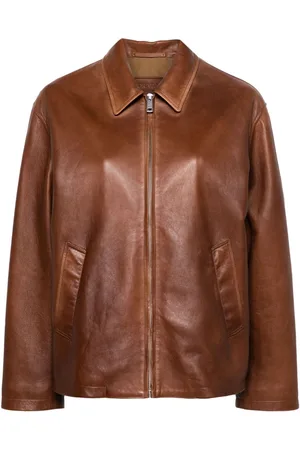 Prada Lederjacke mit Emaille-Logo