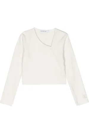 Calvin Klein Asymmetrisches Stricktop mit Logo-Stickerei
