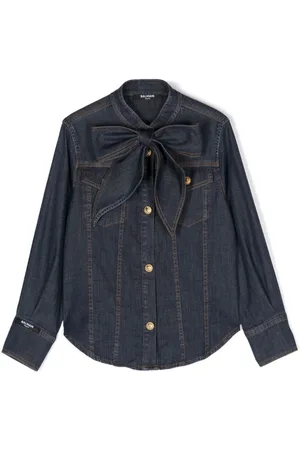 Balmain Seidenhemd mit geprägten Knöpfen