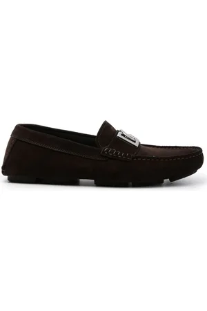 Dolce & Gabbana Loafer aus Wildleder mit Logo-Schild