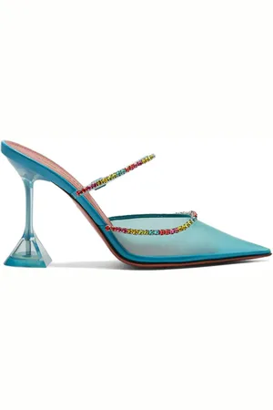 Amina Muaddi Gilda Glass Mules 95mm