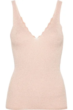 Twin-Set Geripptes Top mit Lurex-Detail