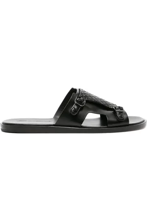 santoni Duo Pantoletten aus Leder