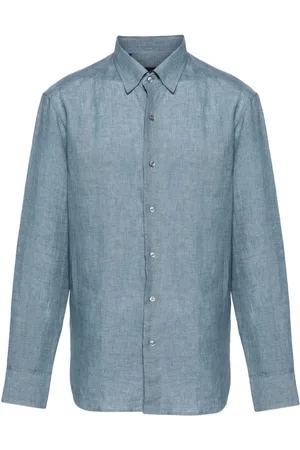 BRIONI Hemd aus Leinen-Chambray