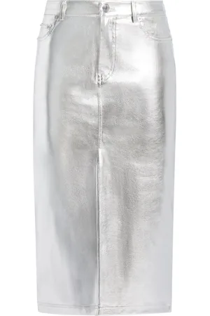 Staud Oaklyn Midirock im Metallic-Look