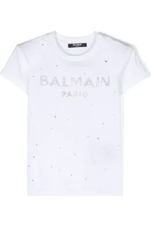 Balmain T-Shirt mit Strass-Logo