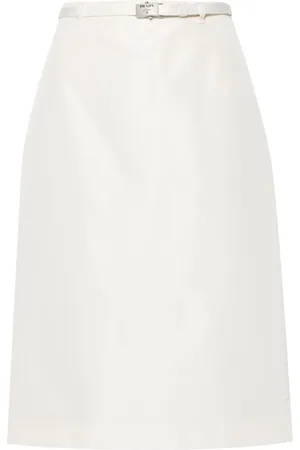 Prada Gerader Faille-Rock mit Logo-Schnalle