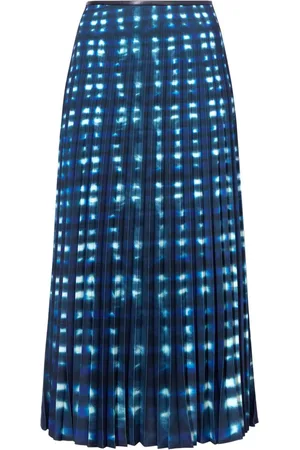 Proenza Schouler Piper Batik-Midirock mit Falten