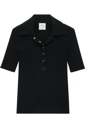 Courrèges AC Poloshirt aus geripptem Strick