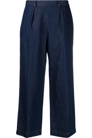 FORTE FORTE Cropped-Jeans mit Falten