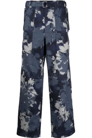 Maison Kitsuné Gerade Jeans mit abstraktem Print