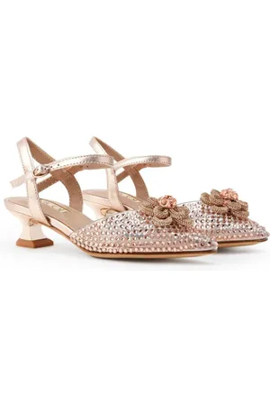 Nícoli Leia Sandalen mit Kristall-Blumenverzierung