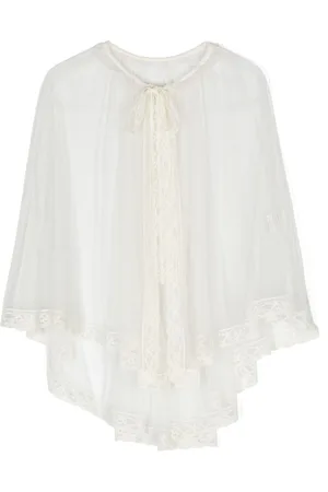Amaya Mesh-Cape mit Spitzenbesatz